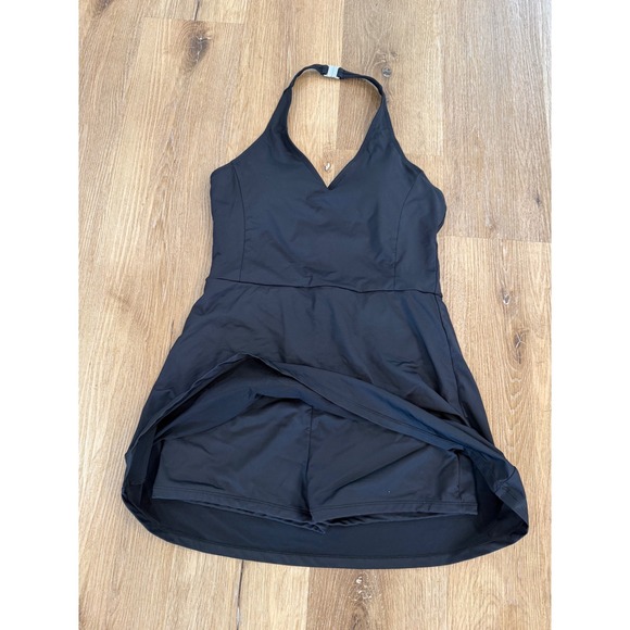 White Birch Black Halter Athletic Dress with Built-in Shorts M D90476XL - Picture 2 of 10